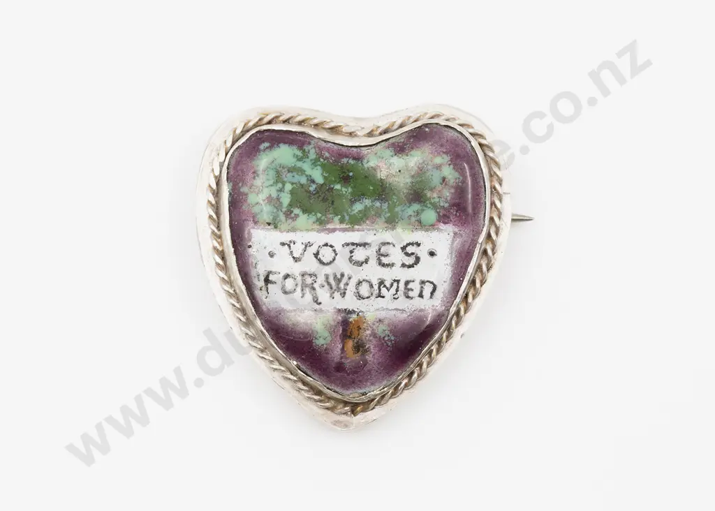 Rare Silver and Enamel Suffragette Brooch Image 1++