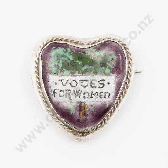 Rare Silver and Enamel Suffragette Brooch