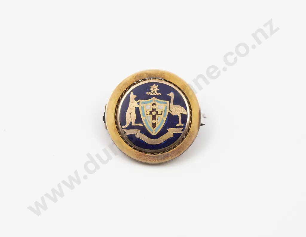 9ct Gold and Enamel Australian Coat of Arms Lapel Brooch Image 1++