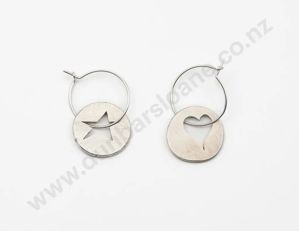 NZ C1990s Silver Pendant Earring By Blair Smith of Dunedin Image 1++