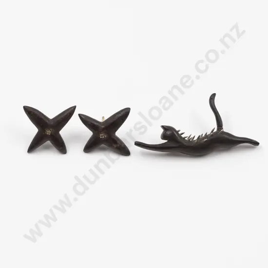 Ex Avid NZ Jeweller Cat Brooch and Earrings
