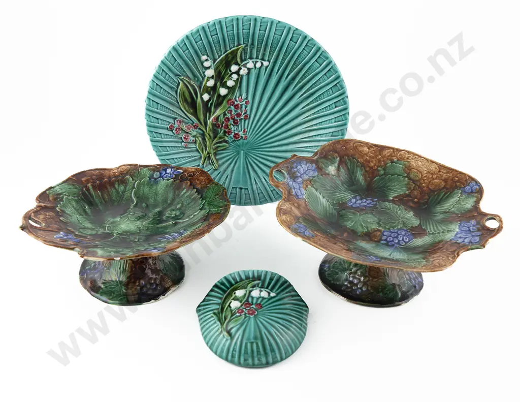 J A Bailey Scotland Majolica Two Tazzas Image 1++
