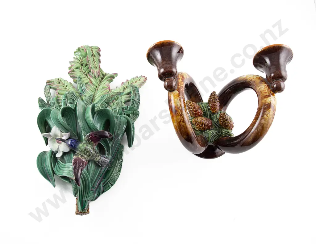 Late C19th George Jones Majolica Wall Pocket Image 1++
