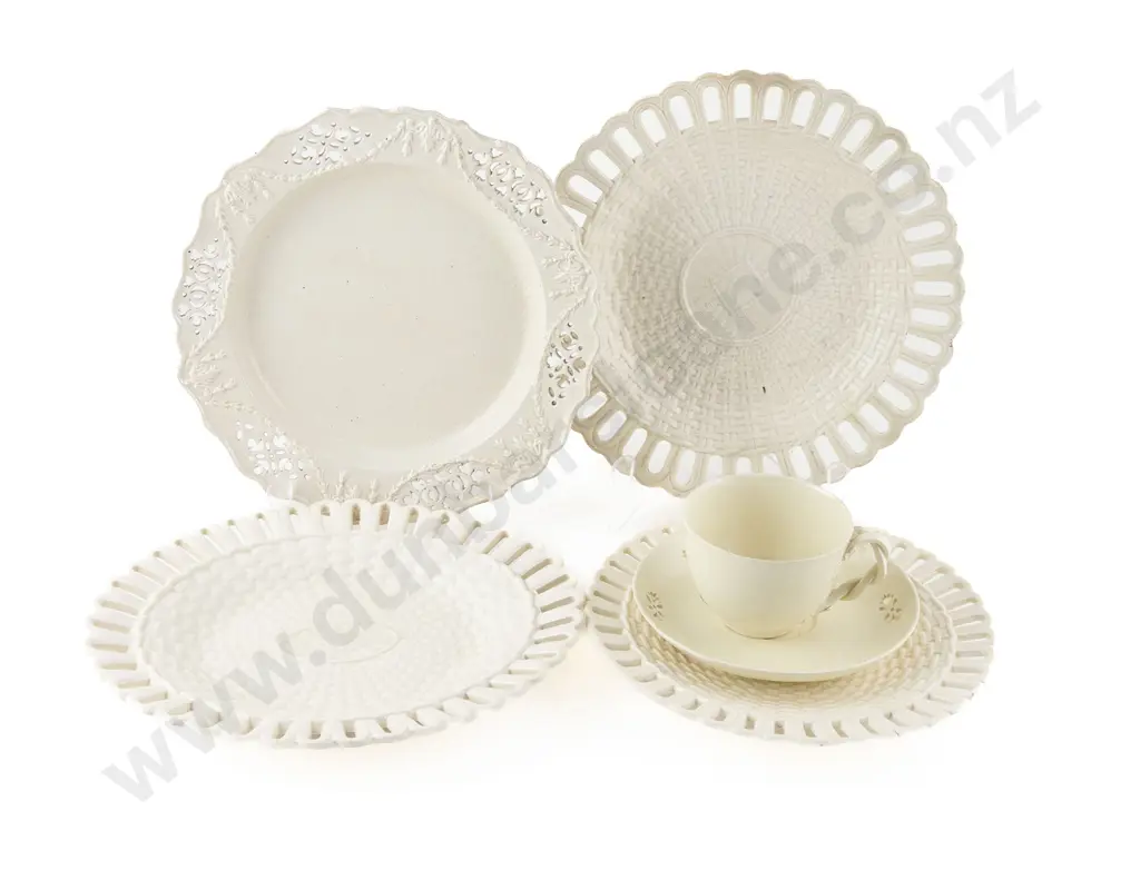 C19th Creamware Four Plates Cup and Saucer Image 1++