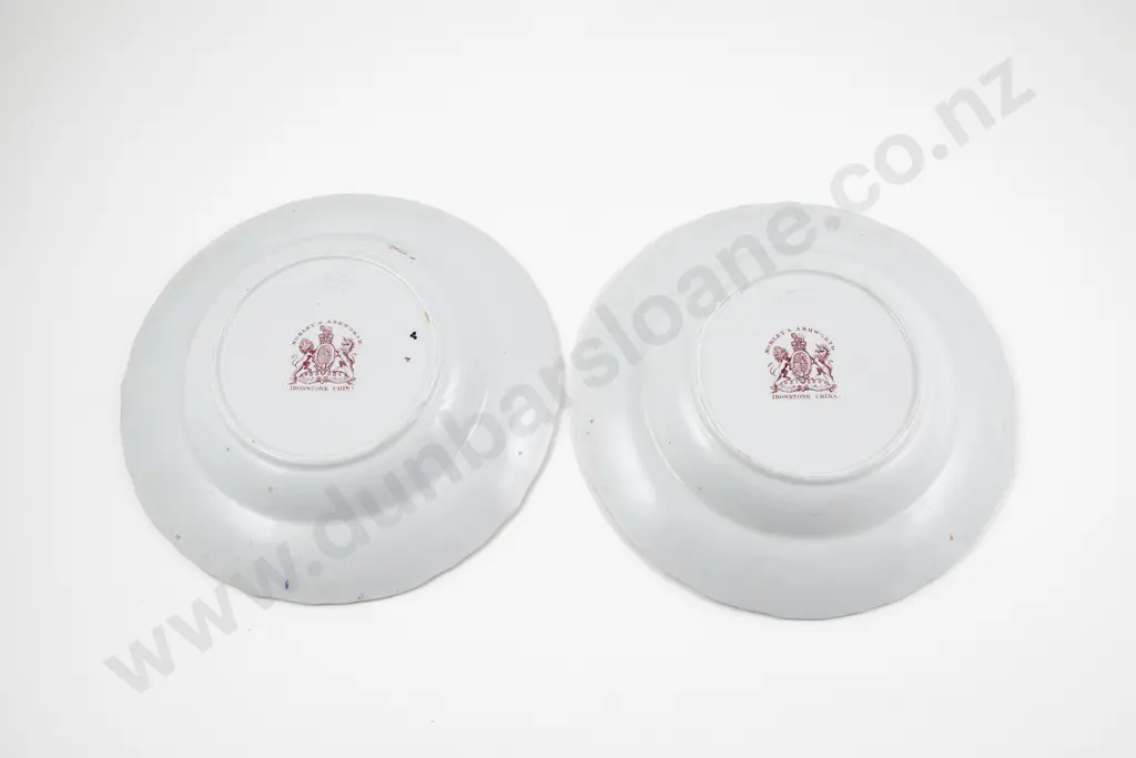 Pair C19th Morley & Ashworth Ironstone Soup Plates With Radcliffe Family Crest Image 1++