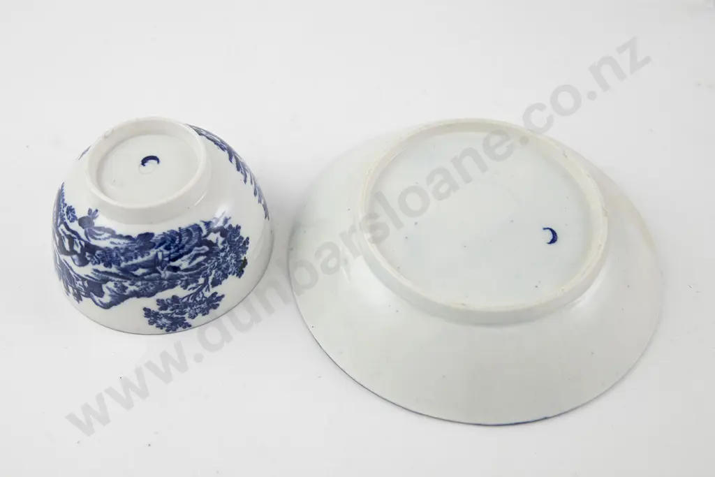 First Period Worcester Tea Bowl and Saucer Image 1++
