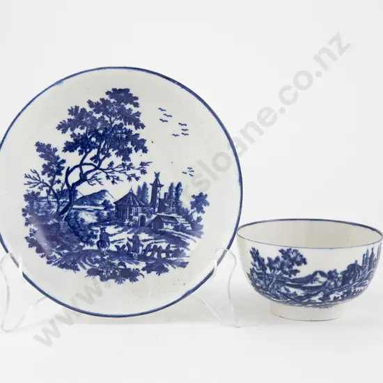 First Period Worcester Tea Bowl and Saucer