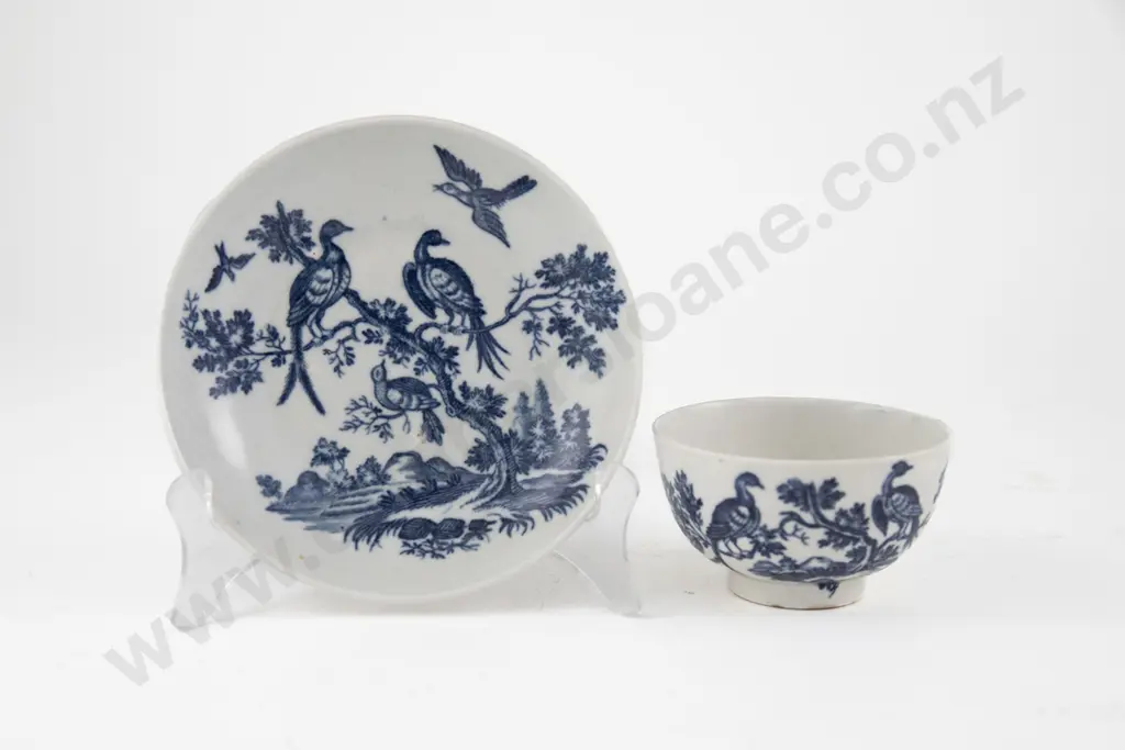 First Period Worcester Tea Bowl and Saucer Image 1++