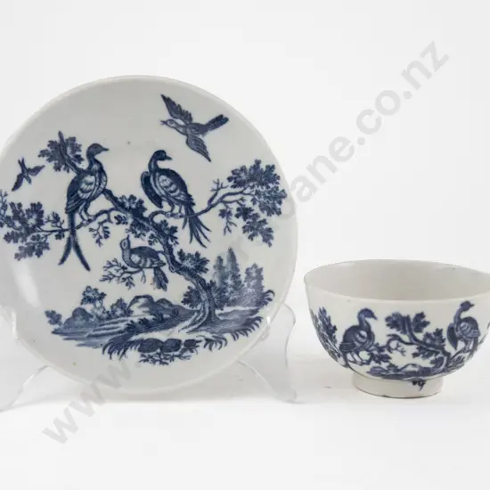 First Period Worcester Tea Bowl and Saucer