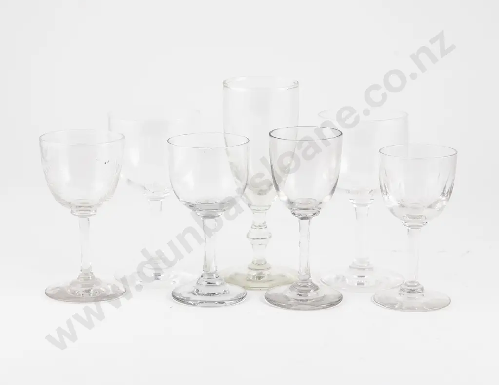 Collection Seven Various Victorian WIne Glasses Image 1++