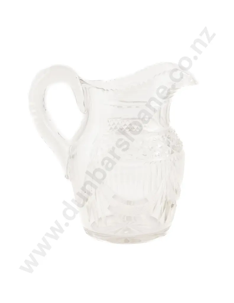 Victorian Heavy Mixed Cut Glass Water Jug Image 1++