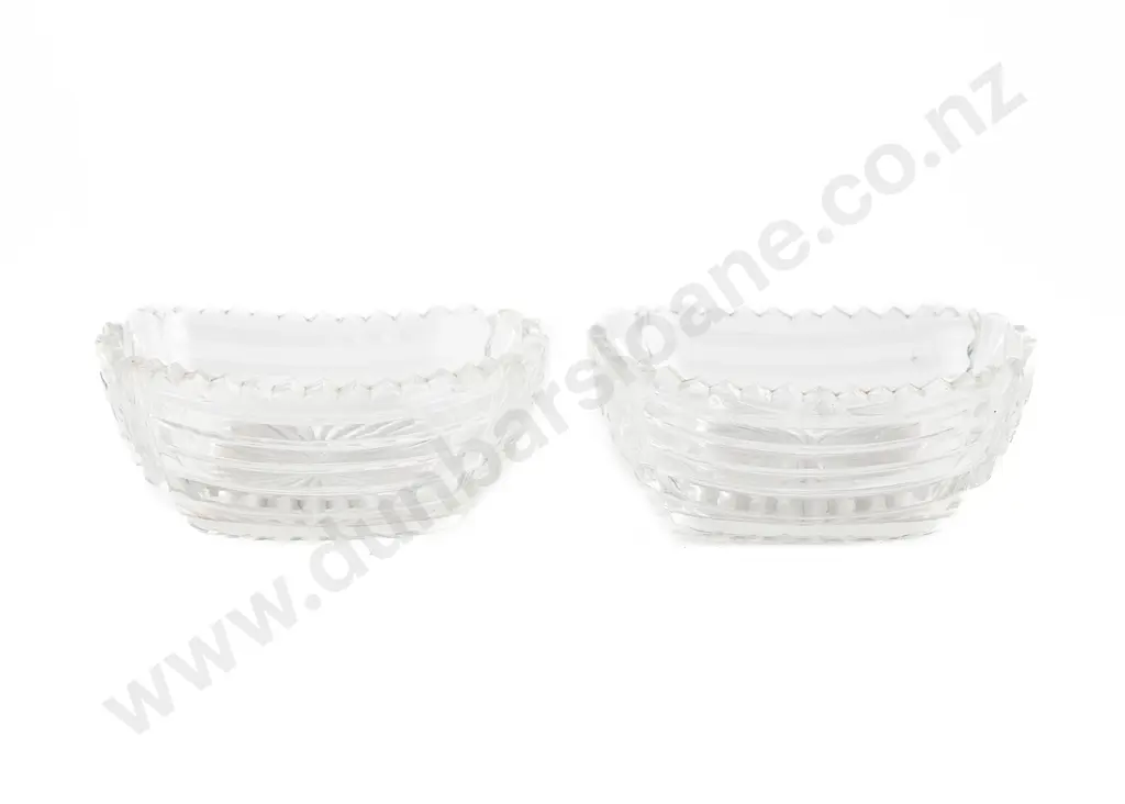 Pair Of Regency Cut Glass Oblong Salts Image 1++