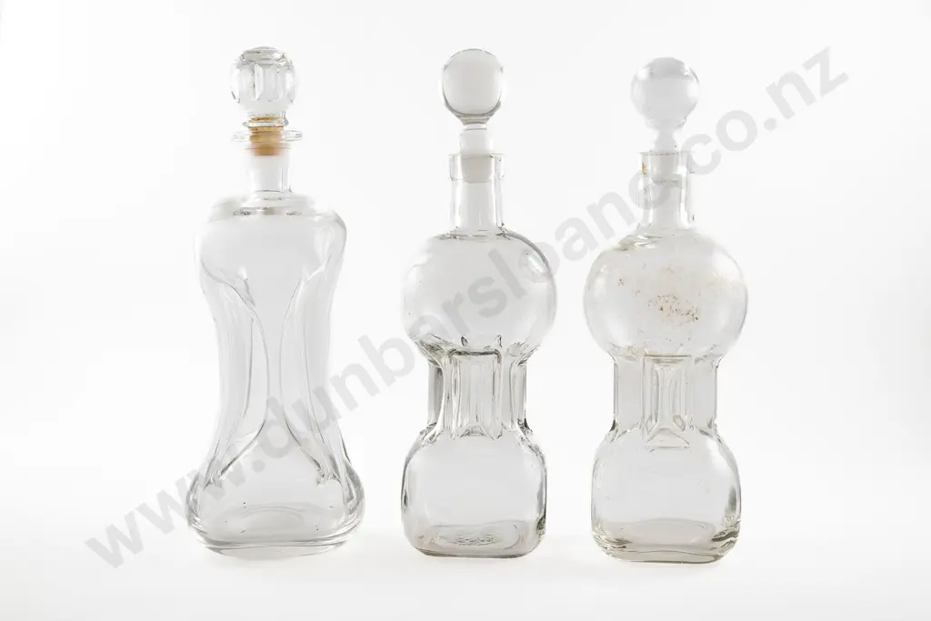 Three Victorian Moulded Glass Decanters Image 1++