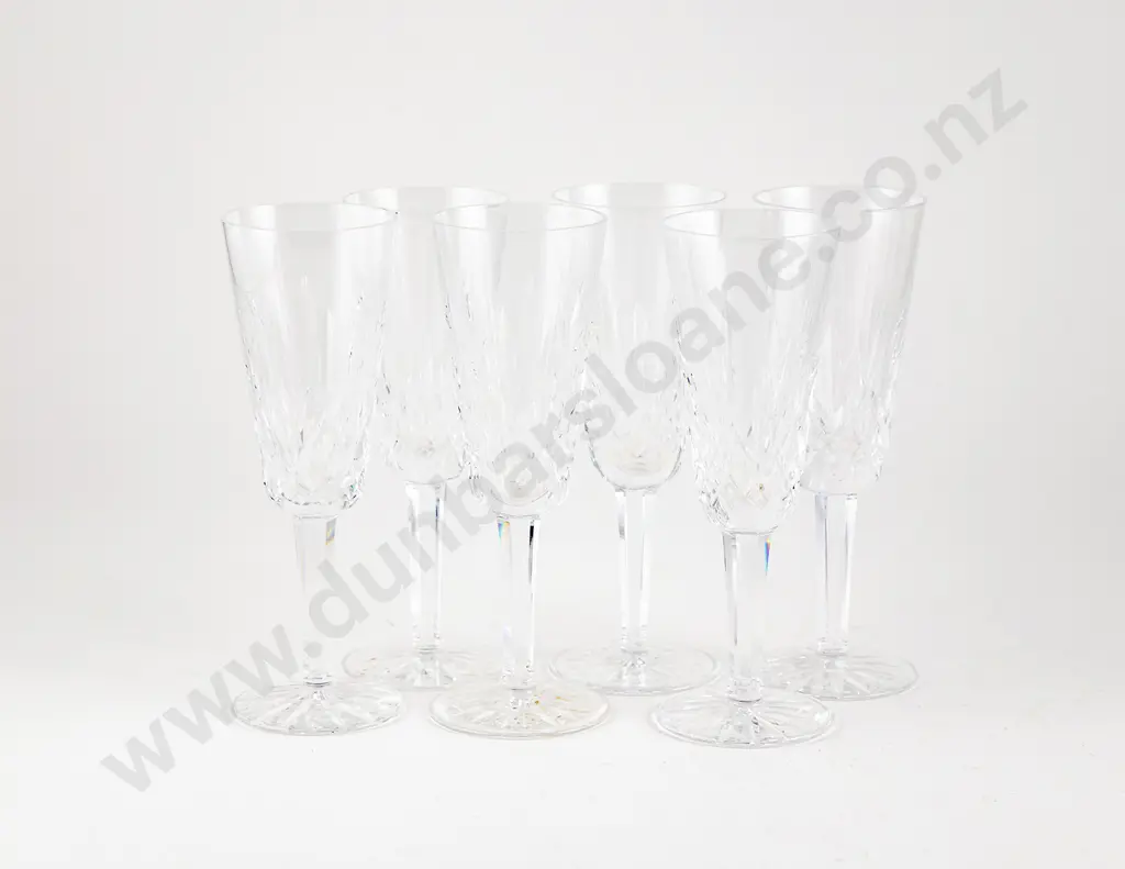 Set Six Waterford Lismore Pattern Champagne Flutes Image 1++