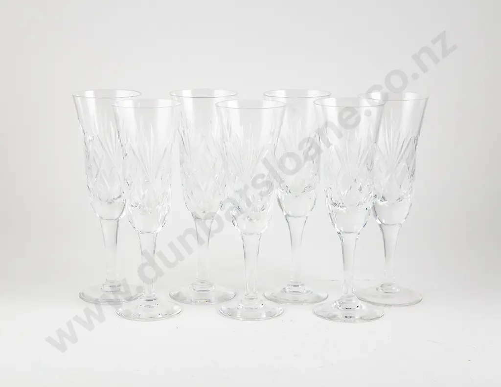 Seven Royal Brierley Tall Braemar Pattern Champagne Flutes Image 1++