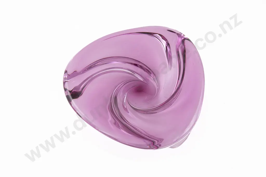Val St Lambert Tinted Amethyst Glass Dish Image 1++