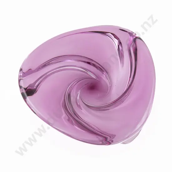 Val St Lambert Tinted Amethyst Glass Dish