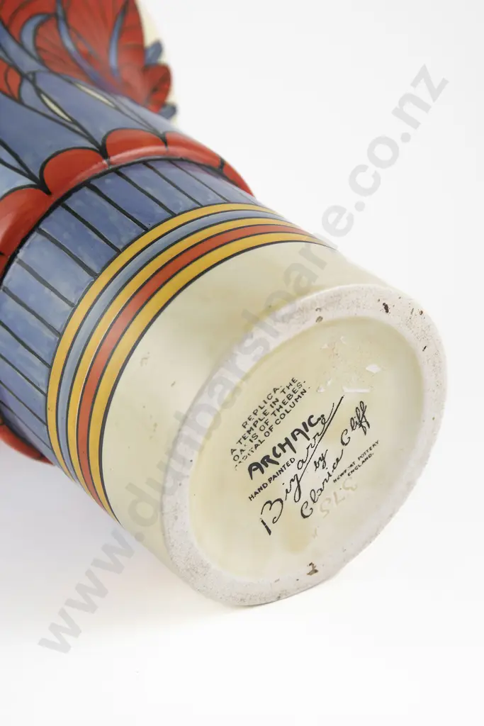 A Rare Clarice Cliff Archaic Pattern Vase Image 1++
