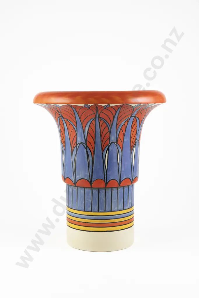 A Rare Clarice Cliff Archaic Pattern Vase Image 1++