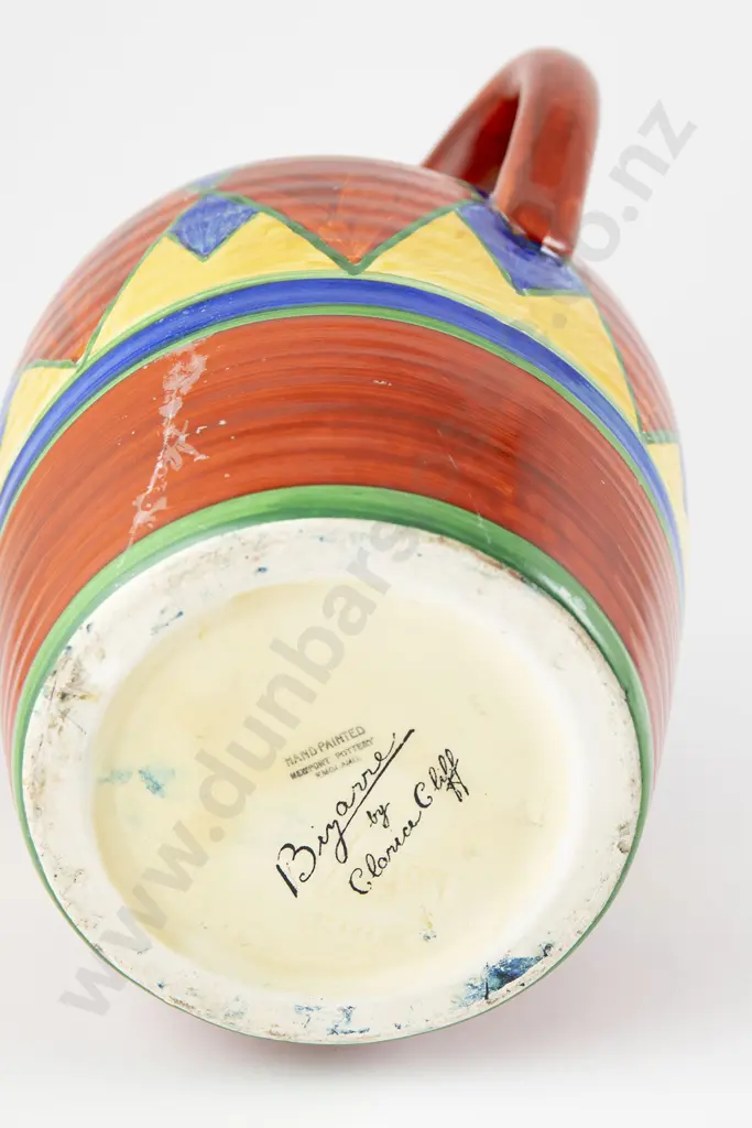 Clarice Cliff Original Bizarre Pattern Lotus Jug Image 1++