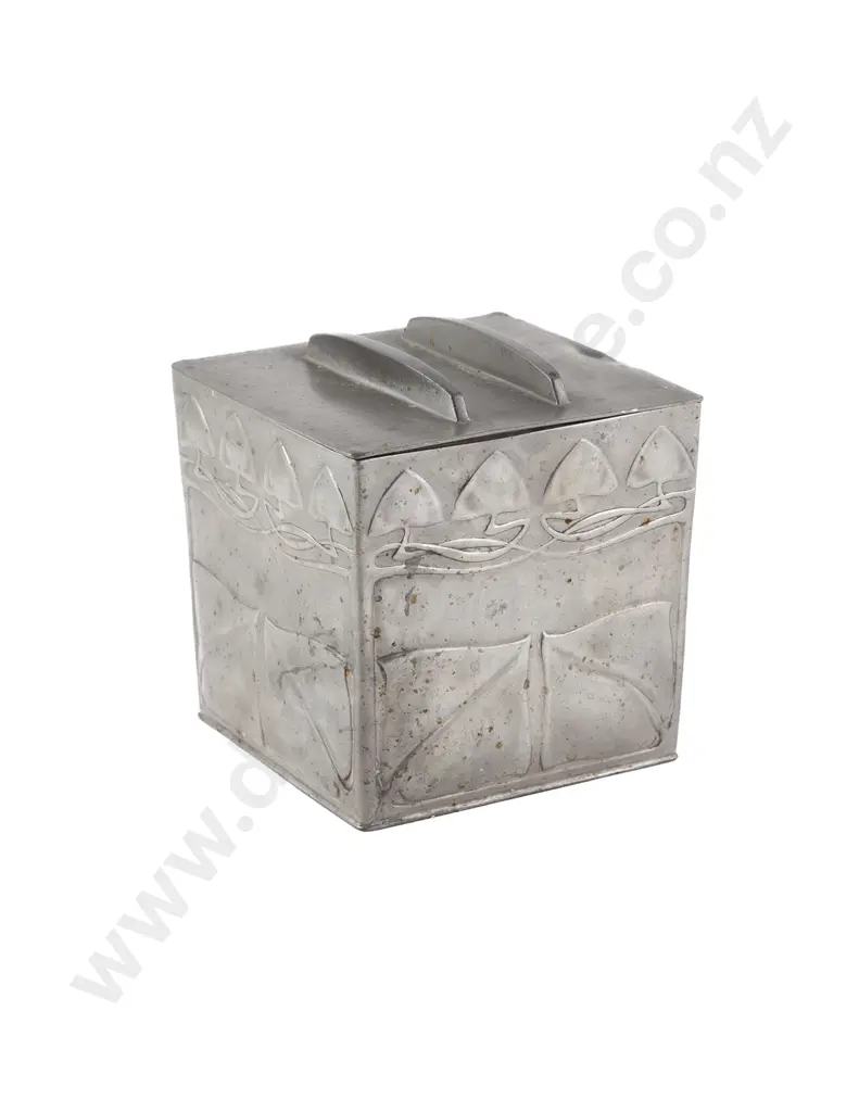 English Pewter Archibald Knox For Libertys Biscuit Box Image 1++
