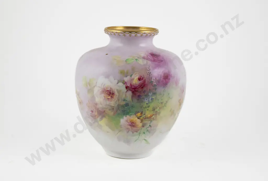 Hand Painted Royal Doulton Vase By Fred Walklate Image 1++