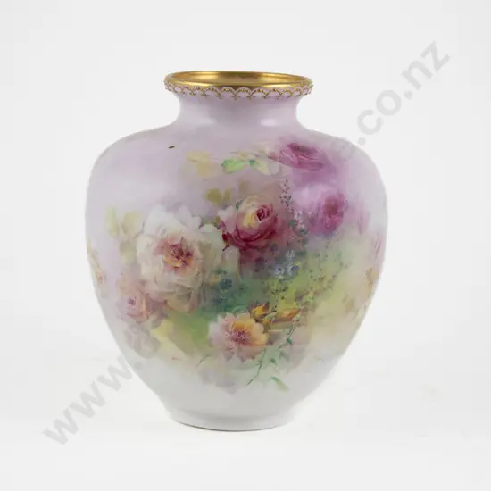 Hand Painted Royal Doulton Vase By Fred Walklate