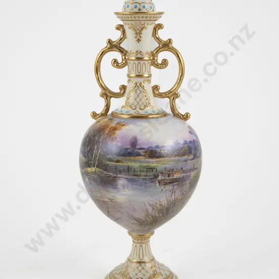 Royal Doulton Two Handled Lidded Specimen Vase