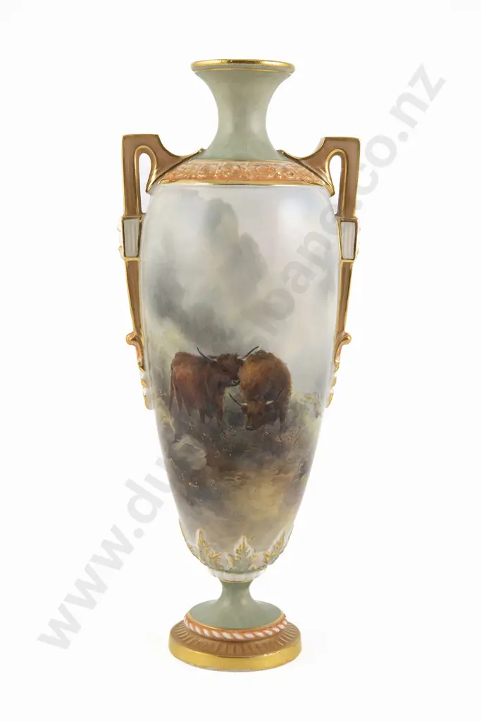 Royal Worcester Two Handled Specimen Vase Image 1++