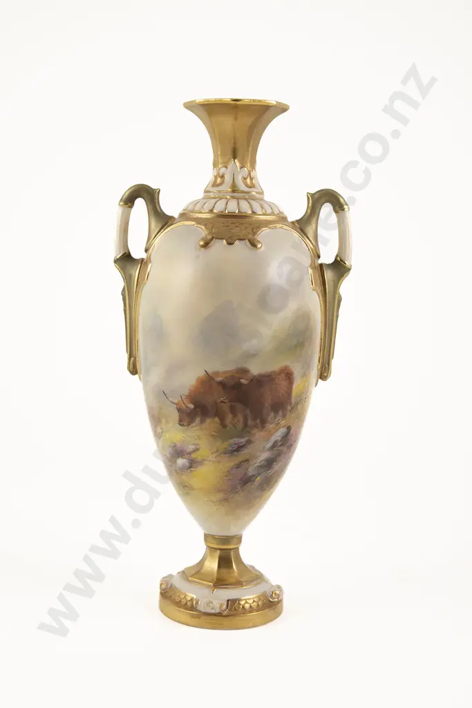 Royal Worcester Two Handled Specimen Vase Image 1++