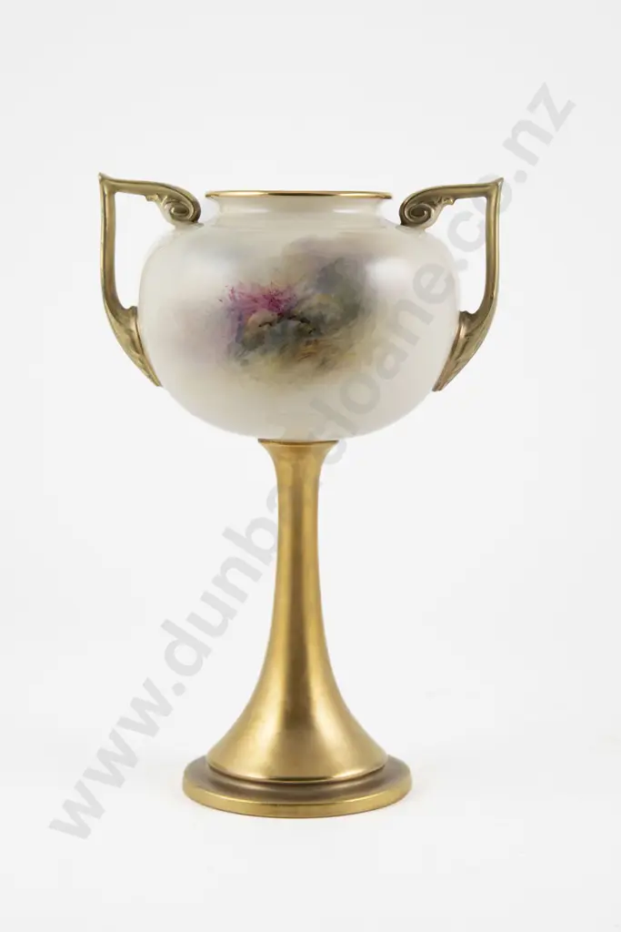Royal Worcester Two Handled Pedestal Vase Image 1++