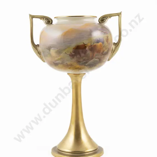 Royal Worcester Two Handled Pedestal Vase