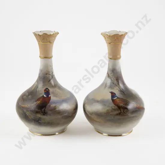 Pair Royal Worcester Specimen Vases