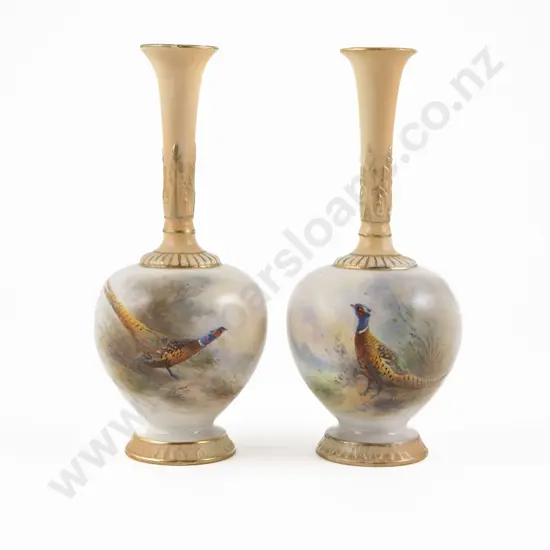 Pair Royal Worcester Specimen Vases