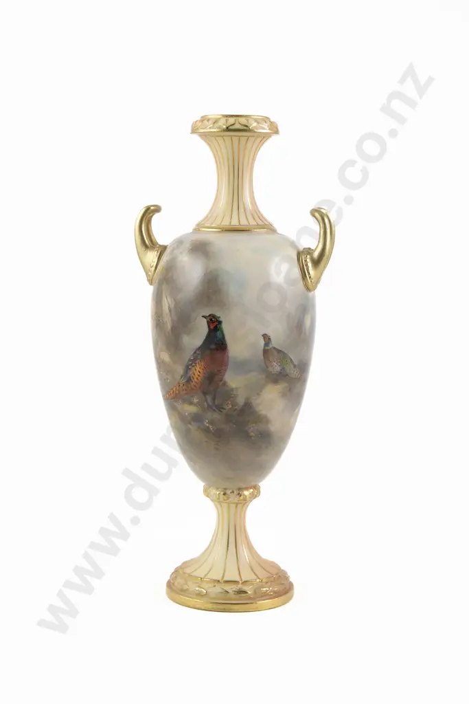 Royal Worcester Two Handled Specimen Vase Image 1++