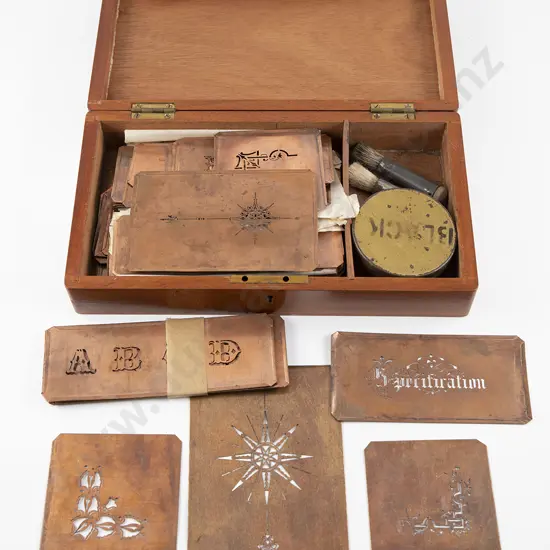 Mahogany Case Of Copper Architects Plan Stencils