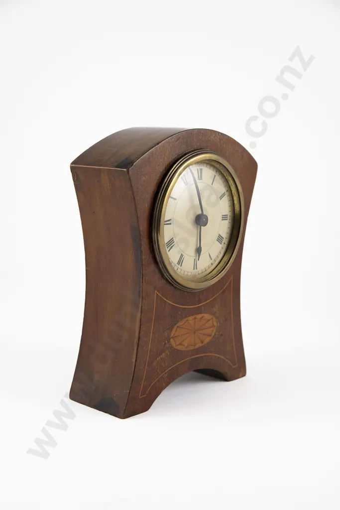 Edwardian Mahogany Sheraton Revival Mantel Clock Image 1++