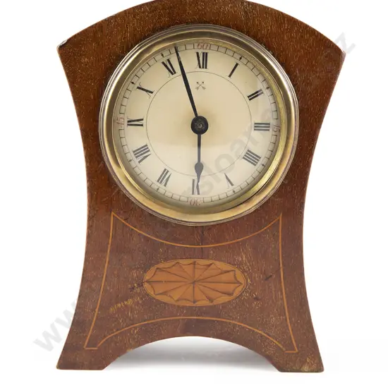 Edwardian Mahogany Sheraton Revival Mantel Clock
