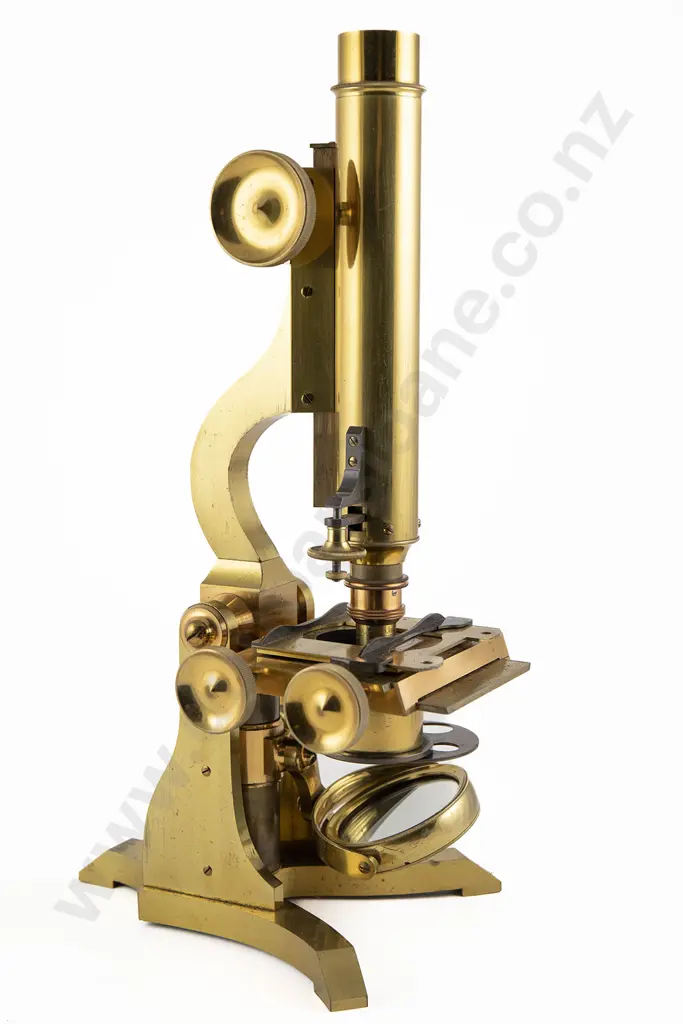 Fine C19th Gilt Bronze Monocular Microscope By F Westley London Image 1++