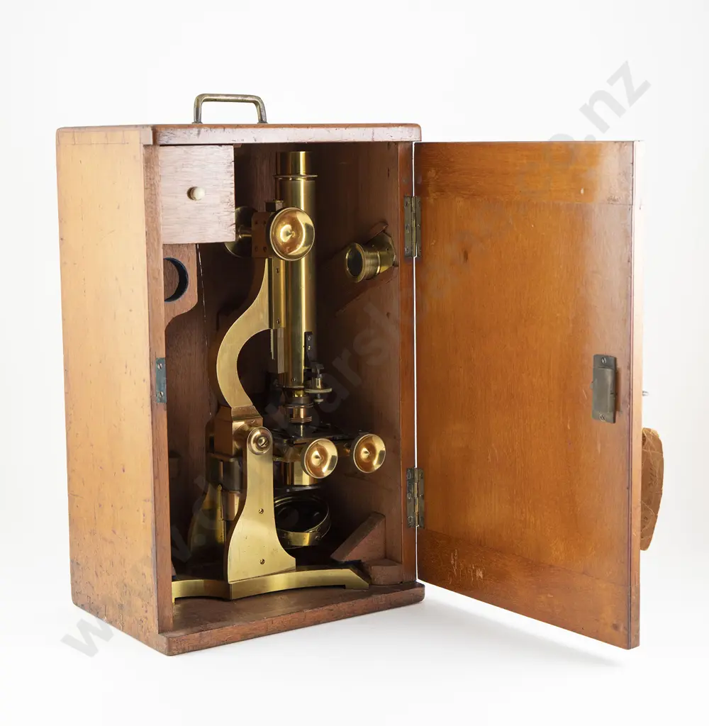 Fine C19th Gilt Bronze Monocular Microscope By F Westley London Image 1++