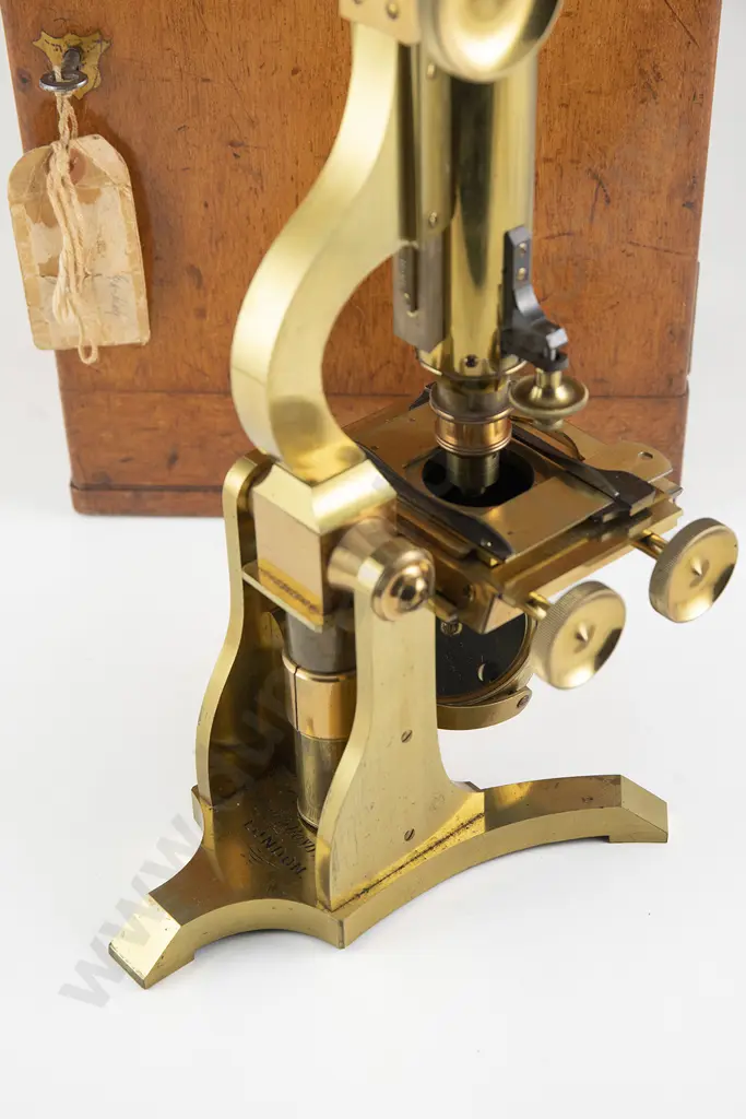 Fine C19th Gilt Bronze Monocular Microscope By F Westley London Image 1++