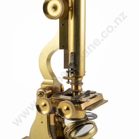 Fine C19th Gilt Bronze Monocular Microscope By F Westley London