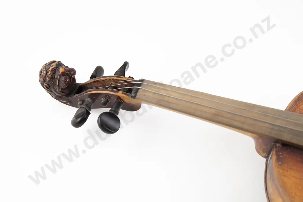 C19th German Mittenwald Type Violin With Carved Lions Head Scroll Image 1++
