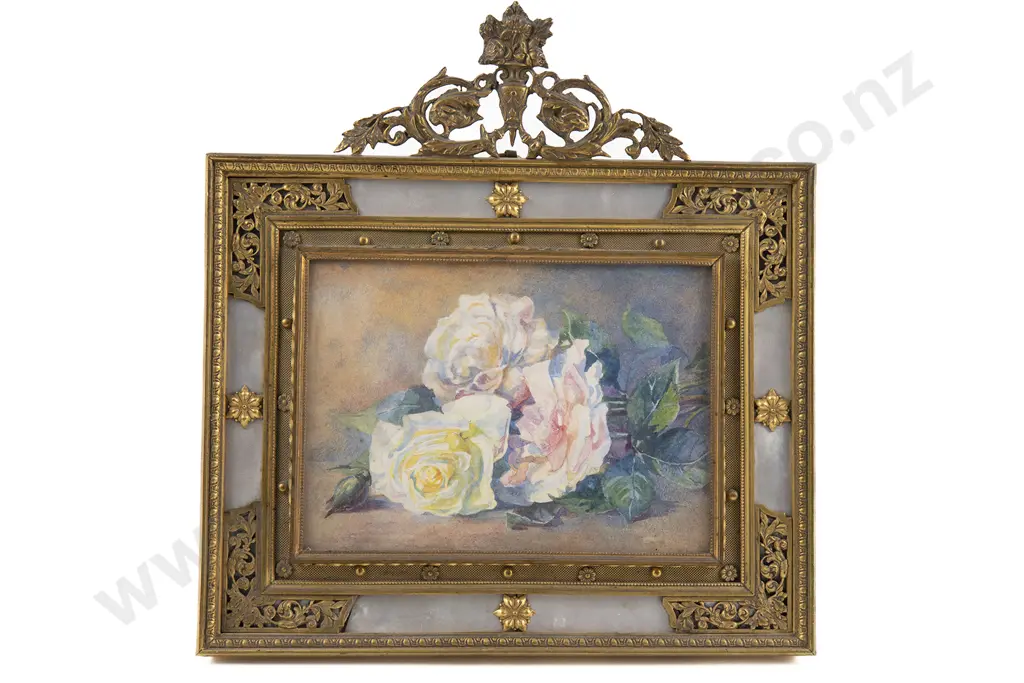 Fine & Ornate Late C19th French Gilt Bronze & MOP Frame Image 1++