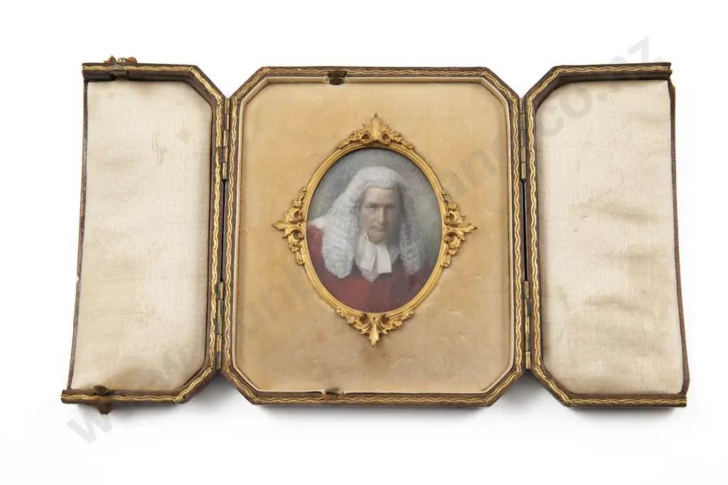 Leather Cased Portrait Miniature Portrait Of A Judge Image 1++