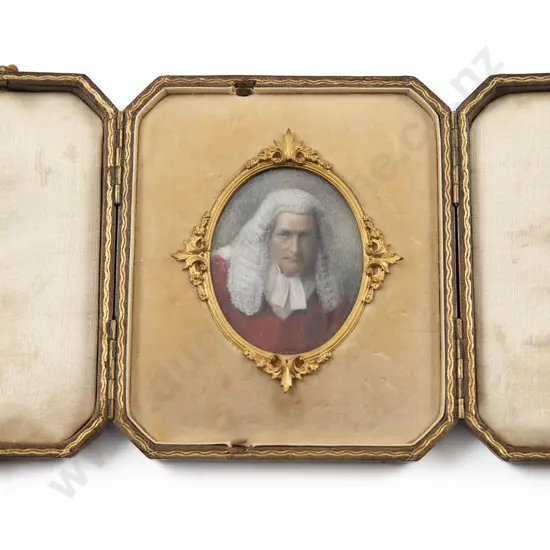 Leather Cased Portrait Miniature Portrait Of A Judge