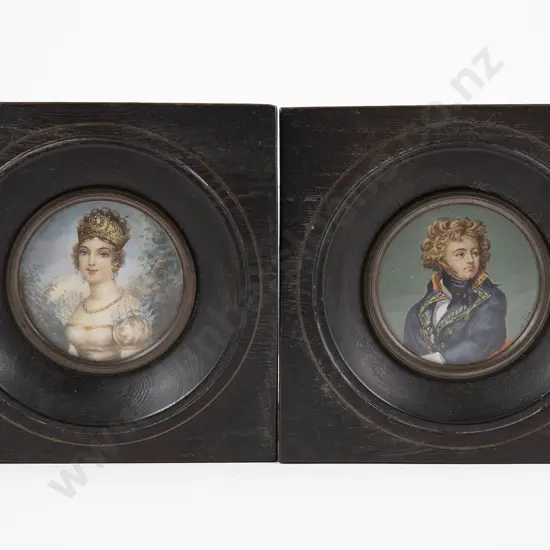 Pair Of C19th Portrait Miniatures