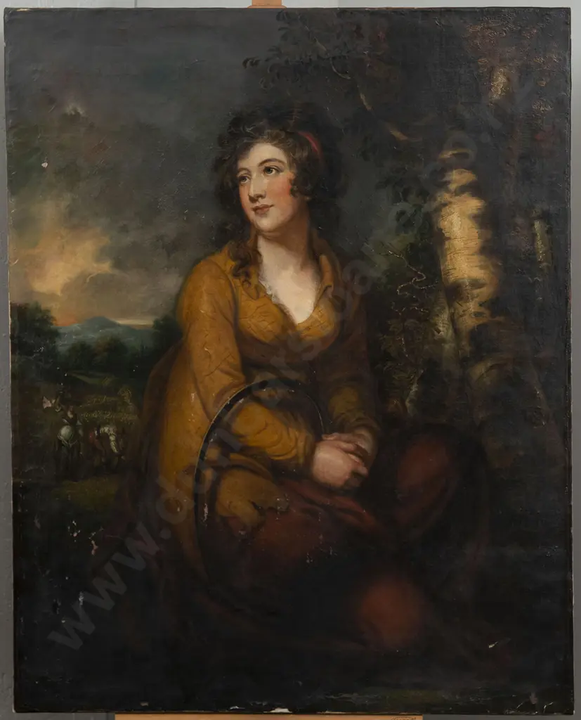 Mather Brown (American 1761-1831) - Seated Peasant Girl With Sickle Image 1++