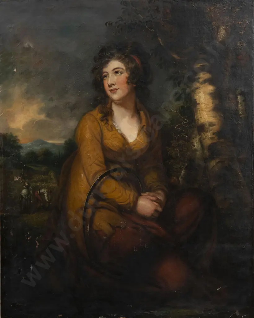 Mather Brown (American 1761-1831) - Seated Peasant Girl With Sickle Image 1++