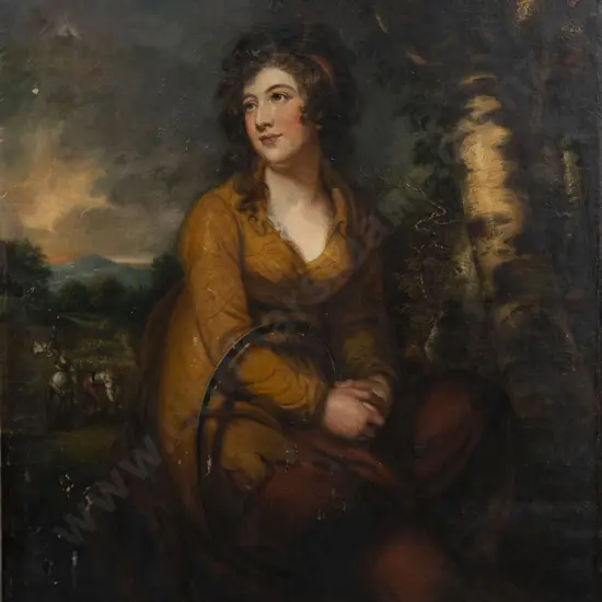 Mather Brown (American 1761-1831) - Seated Peasant Girl With Sickle